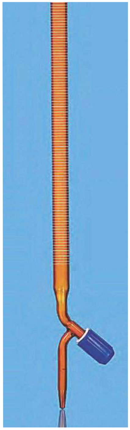 Burette Rotaflow PTFE Needle Valve Amber Class-A — Jennson burettes by A R Instruments Company Ambala