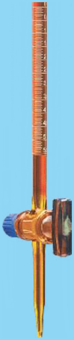 Burette Straight Bore Glass Key Amber Class-A — Jennson burettes by A R Instruments Company Ambala