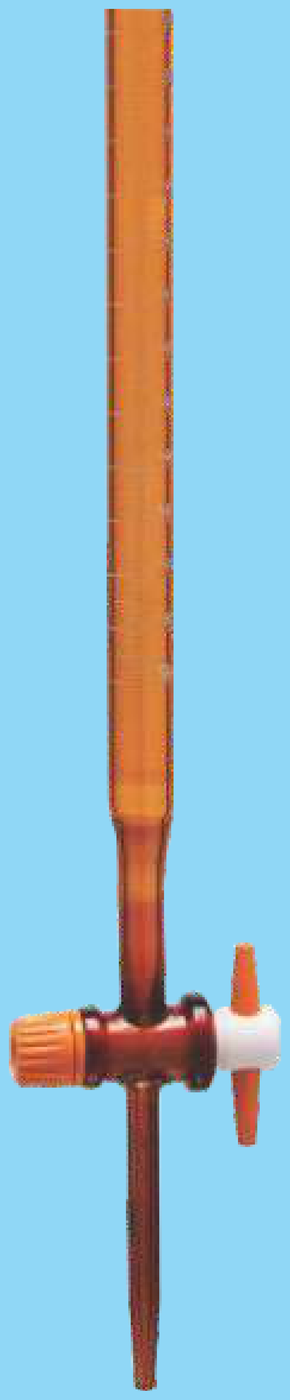 Burette Straight Bore PTFE Key Amber Class-A NABL — Jennson burettes by A R Instruments Company Ambala