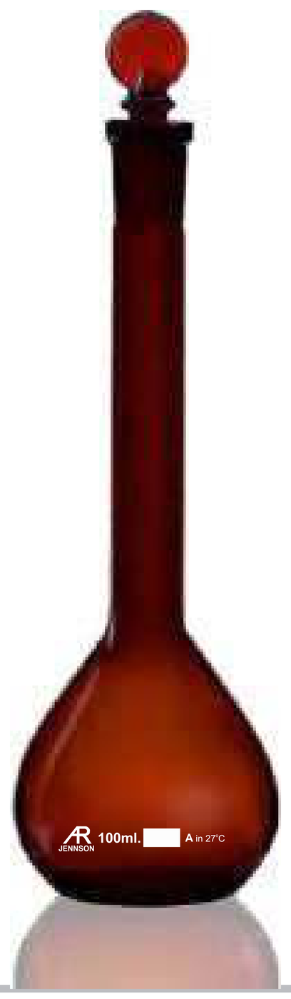 Volumetric Flask Wide Mouth Amber Class-A — Jennson volumetric flasks by A R Instruments Company Ambala