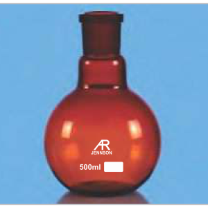 Flat Bottom Flask Single Neck Amber with Joint — Jennson flasks by A R Instruments Company Ambala