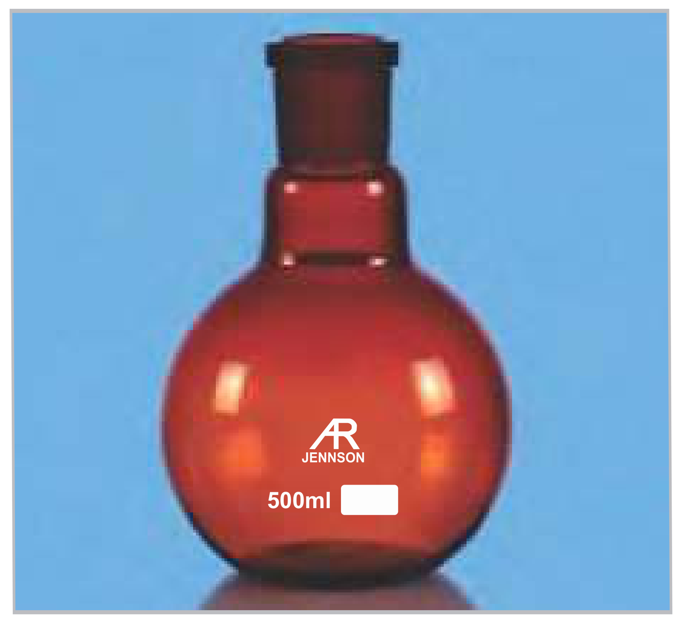 Flat Bottom Flask Single Neck Amber with Joint — Jennson flasks by A R Instruments Company Ambala