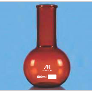 Flat Bottom Flask Single Neck Amber without Joint — Jennson flasks by A R Instruments Company Ambala