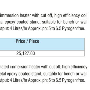 Water Still with Immersion Heater — Jennson water distillation by A R Instruments Company Ambala