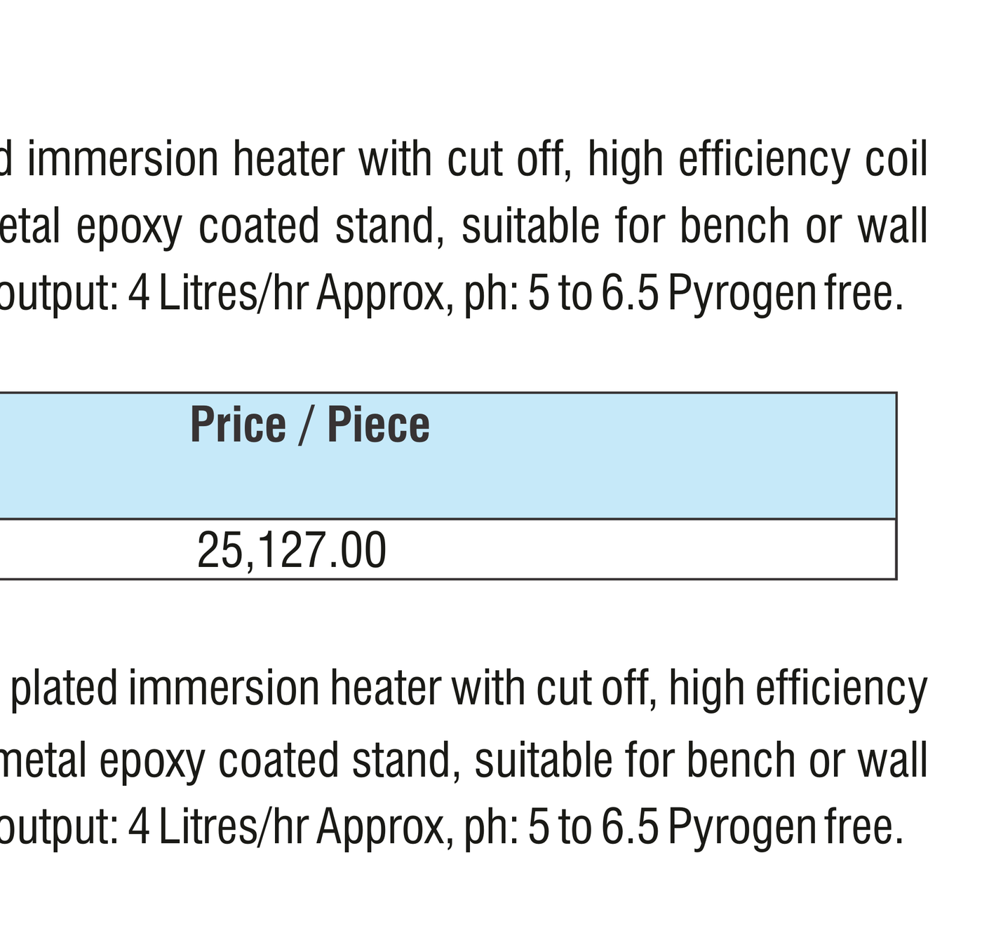Water Still with Immersion Heater — Jennson water distillation by A R Instruments Company Ambala